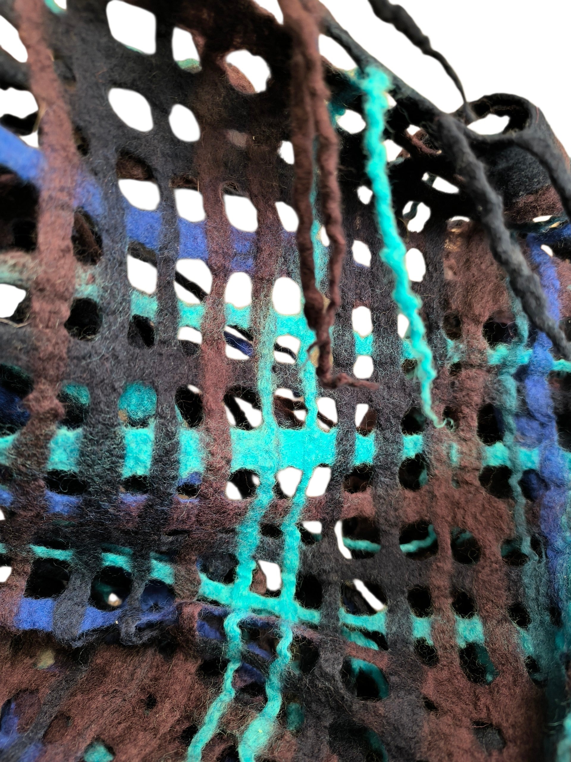 Blue and Turquoise Felted Scarf
