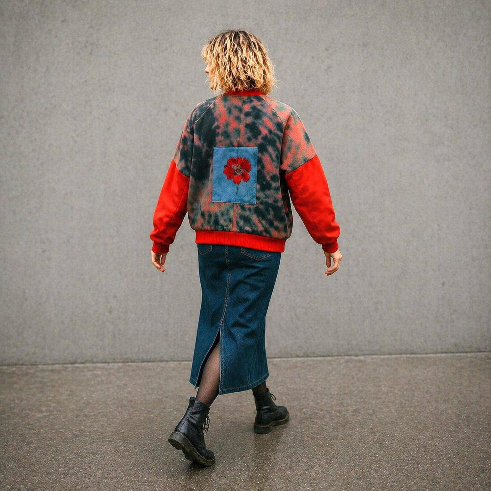 Oversized Wool Felted Bomber Jacket