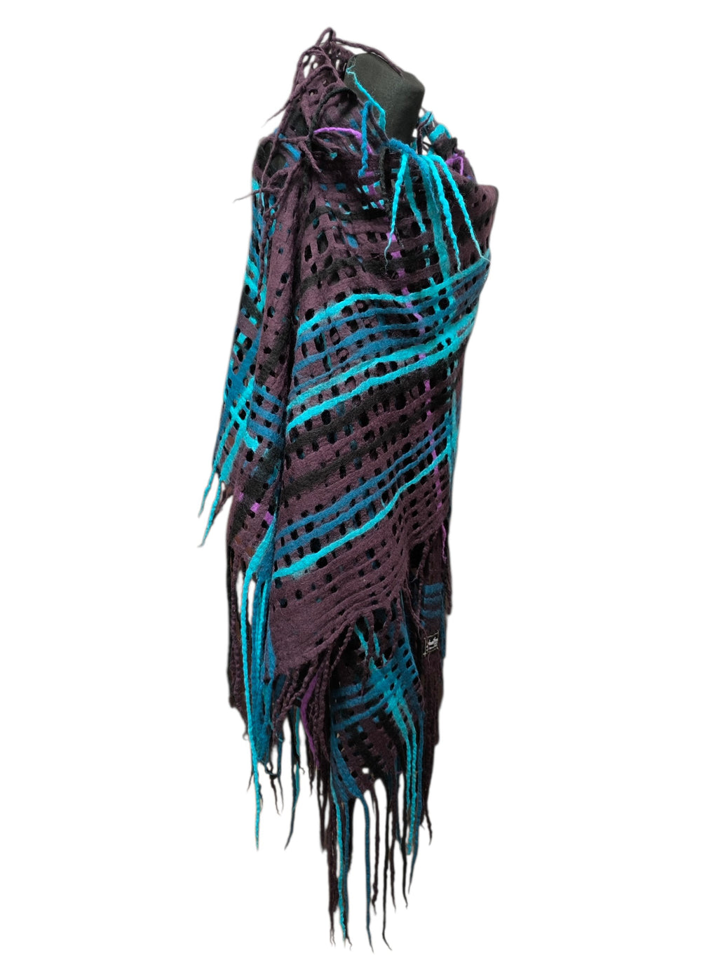 Blue and Turquoise Felted Scarf