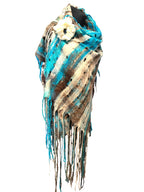 Blue Wool Scarf Wrap
